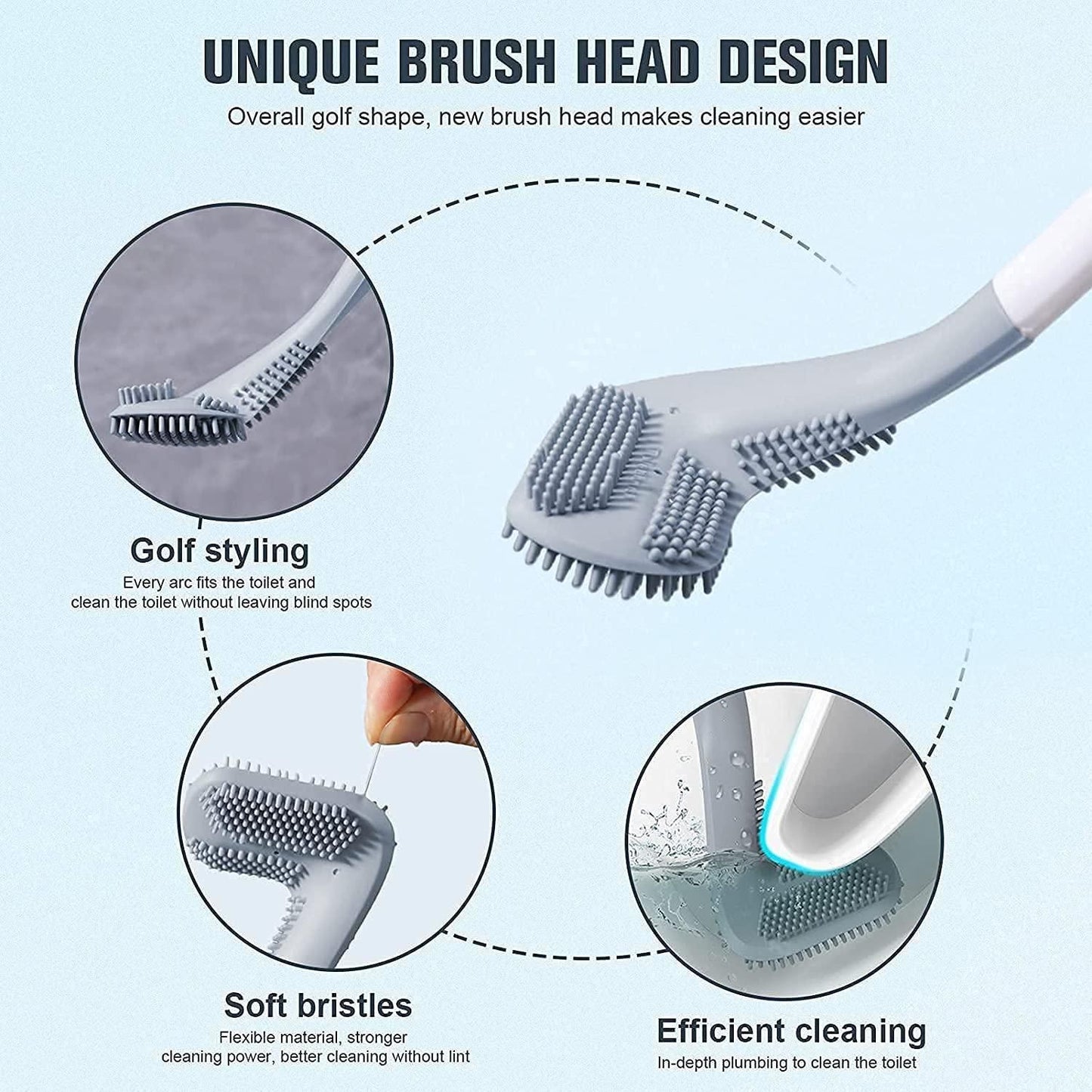 Golf Head Smart Toilet Brush 😍 Buy 1 Get 1 FREE 😍 Pack of 2