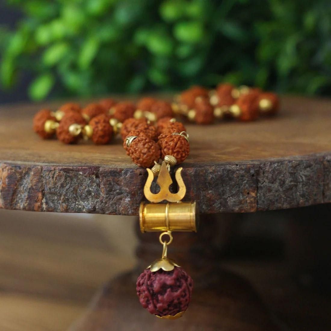 Trishul 🔱 Pendant with Rudraksha 🔱 Chain Mala - OFFER !