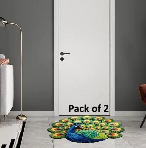 Diwali Special 🪔 Non-Slip Peacock Mat 🦚 BUY 1 GET 1 FREE 🦚 PACK OF 2
