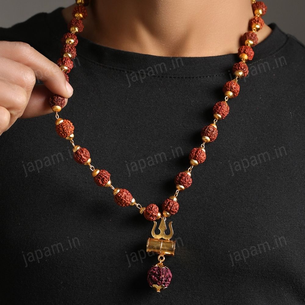 Trishul 🔱 Pendant with Rudraksha 🔱 Chain Mala - OFFER !