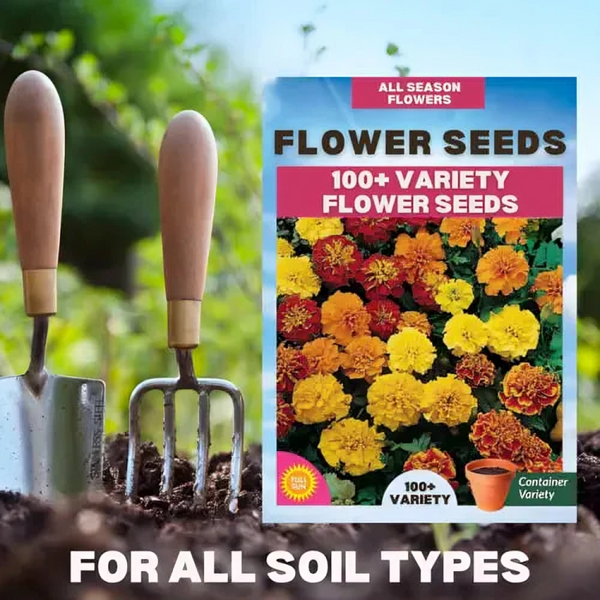 Flower Seeds 100+ Different Flowers + FREE Plant Growth Supplement