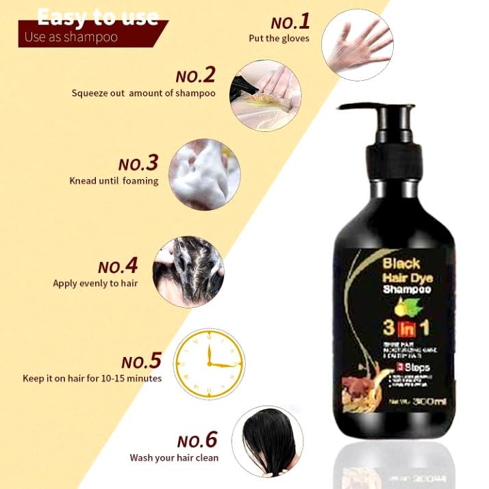 Black Hair Shampoo 3 in 1 - BUY 1 GET 1 FREE - 2 Bottles