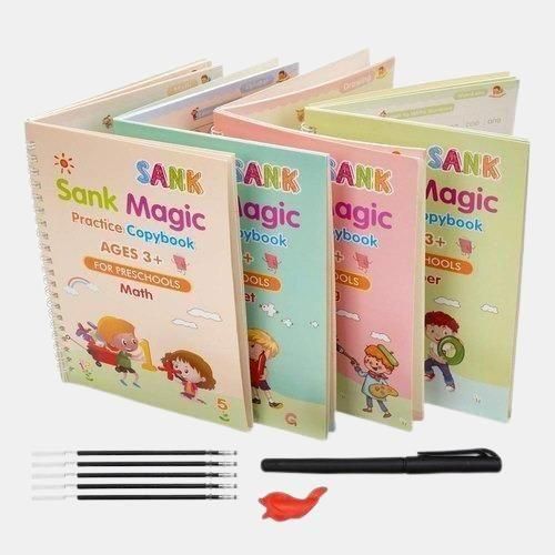 Magic Practice Book for kids - 4 BOOKS - 1 PEN - 1 GRIP- 10 REFILL ✅ BEST OFFER !