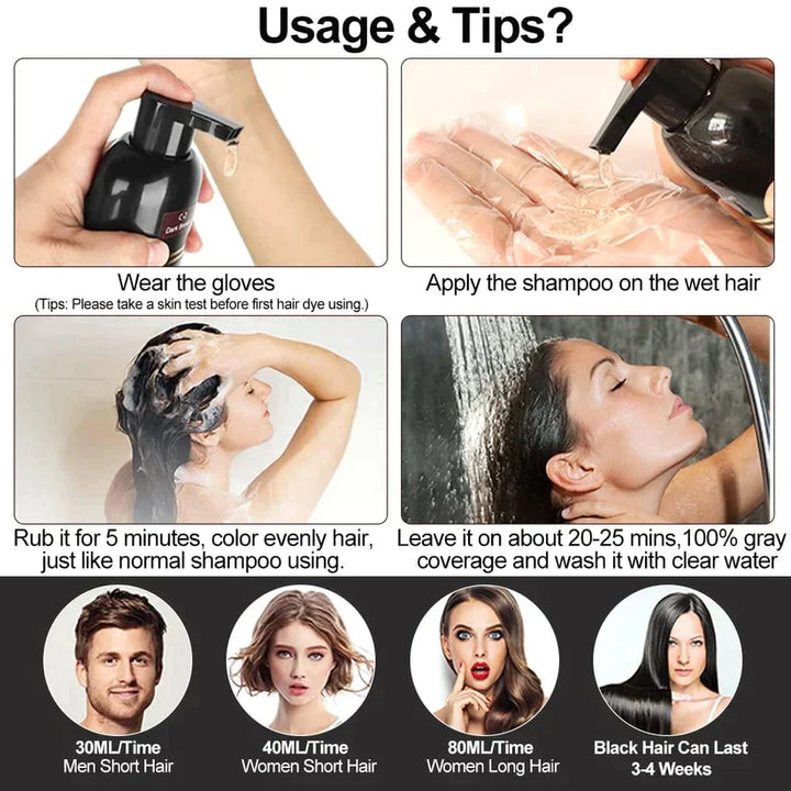 Black Hair Shampoo 3 in 1 - BUY 1 GET 1 FREE - 2 Bottles