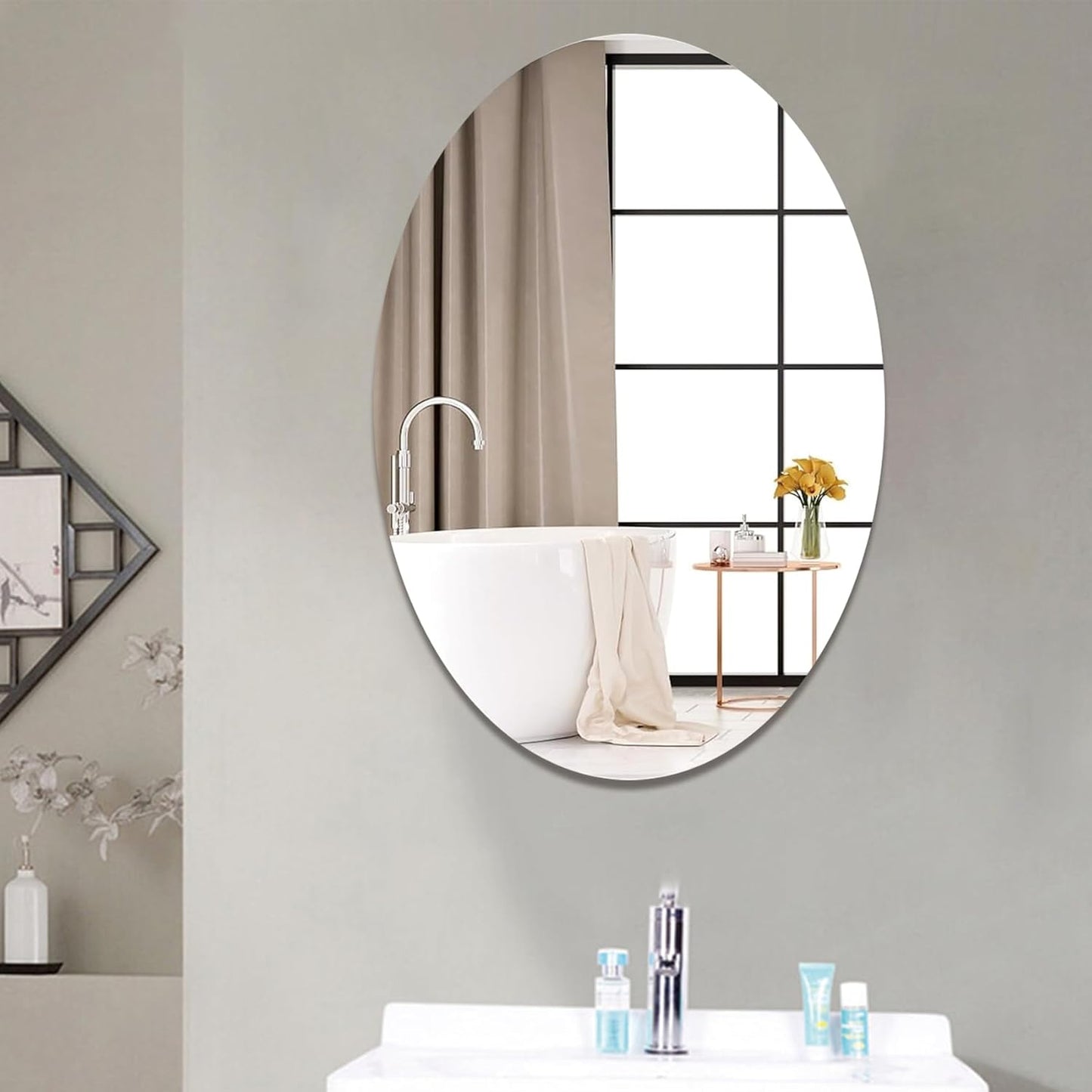 Combo of Oval Shape & Square Shape Mirror - COMBO OFFER