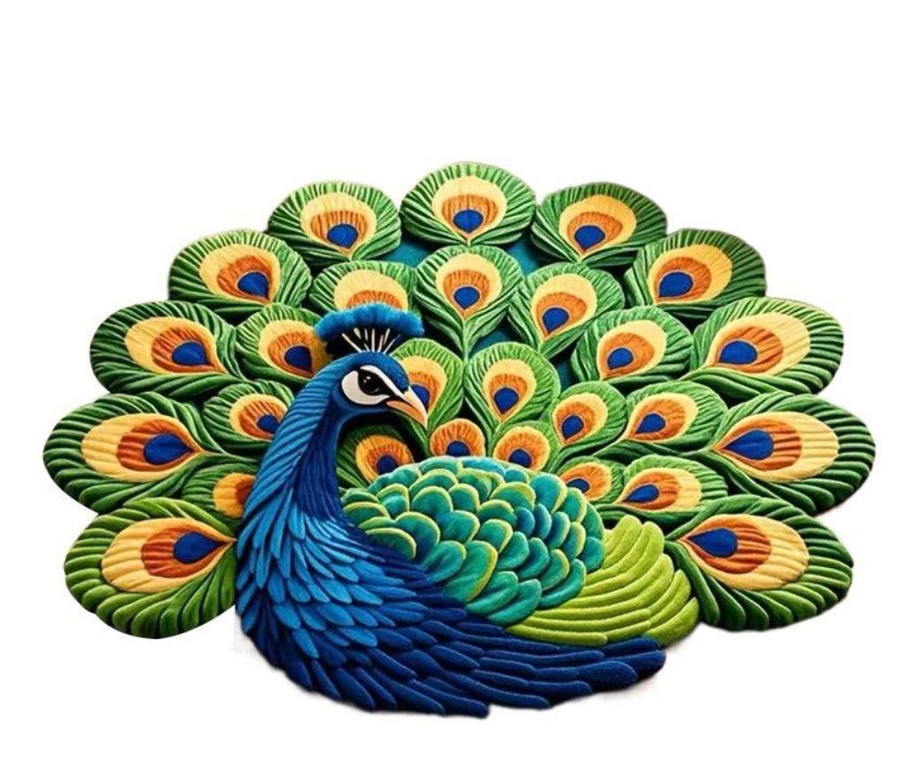 Diwali Special 🪔 Non-Slip Peacock Mat 🦚 BUY 1 GET 1 FREE 🦚 PACK OF 2