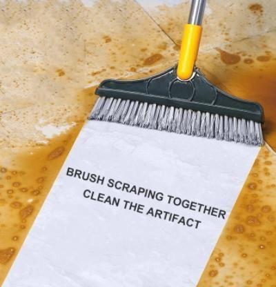OFFER ✨ Floor Scrubbing Brush with Floor Wiper ✨ 2 In 1 Wiper & Brush