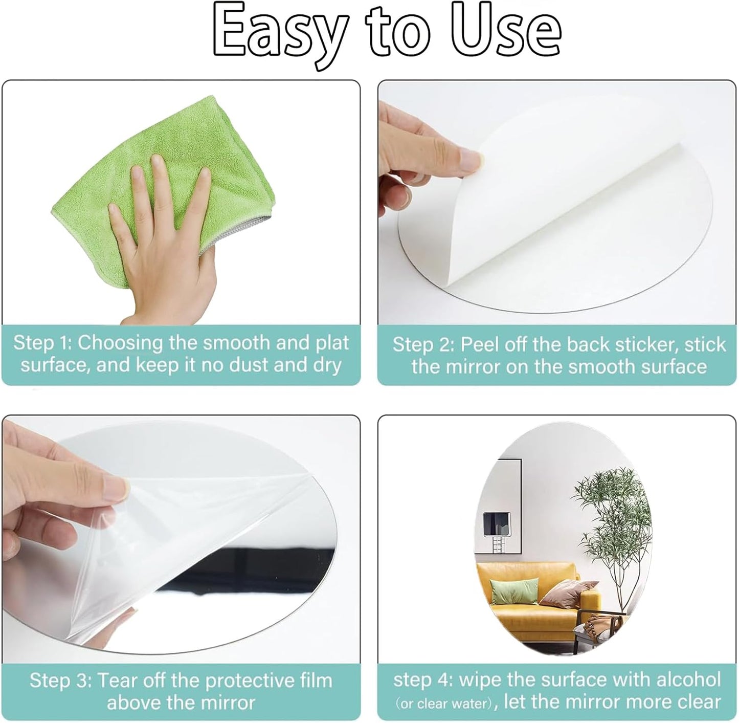 Combo of Oval Shape & Square Shape Mirror - COMBO OFFER