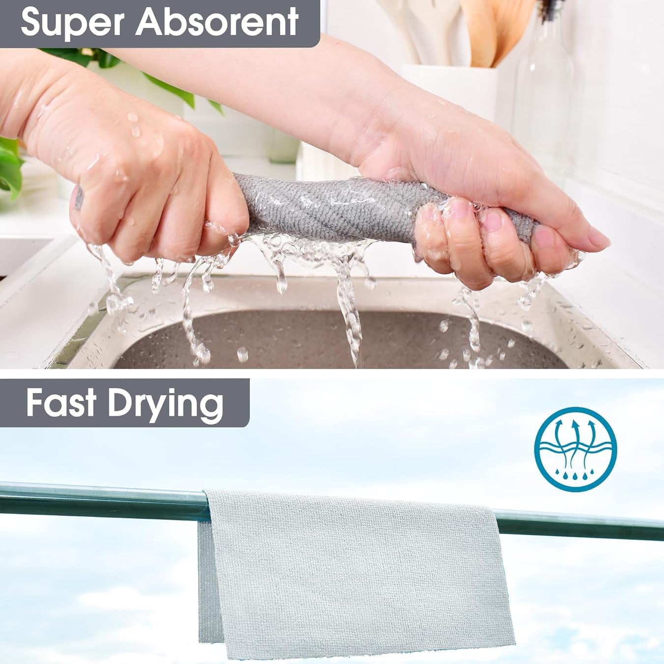 Microfiber Cleaning Cloth Roll - 20 Sheets
