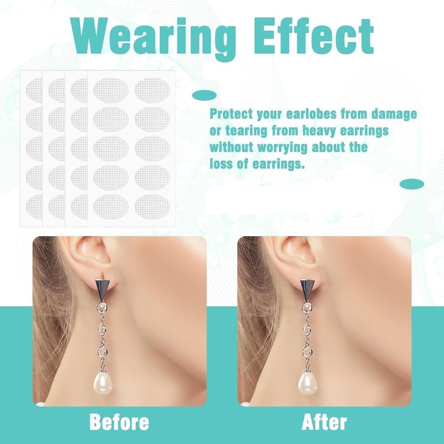 Invisible Earlobe Support Patches  (Buy 50 Get 50 Free Today) - 100 Pcs