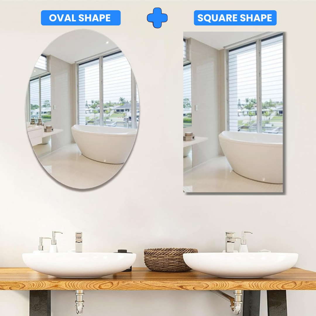 Combo of Oval Shape & Square Shape Mirror - COMBO OFFER