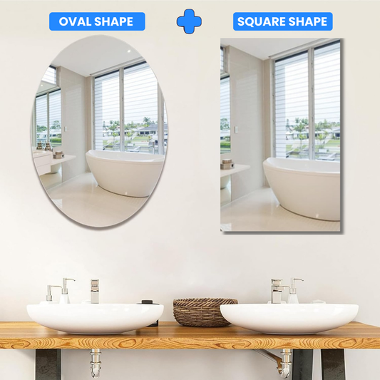 Combo of Oval Shape & Square Shape Mirror - COMBO OFFER