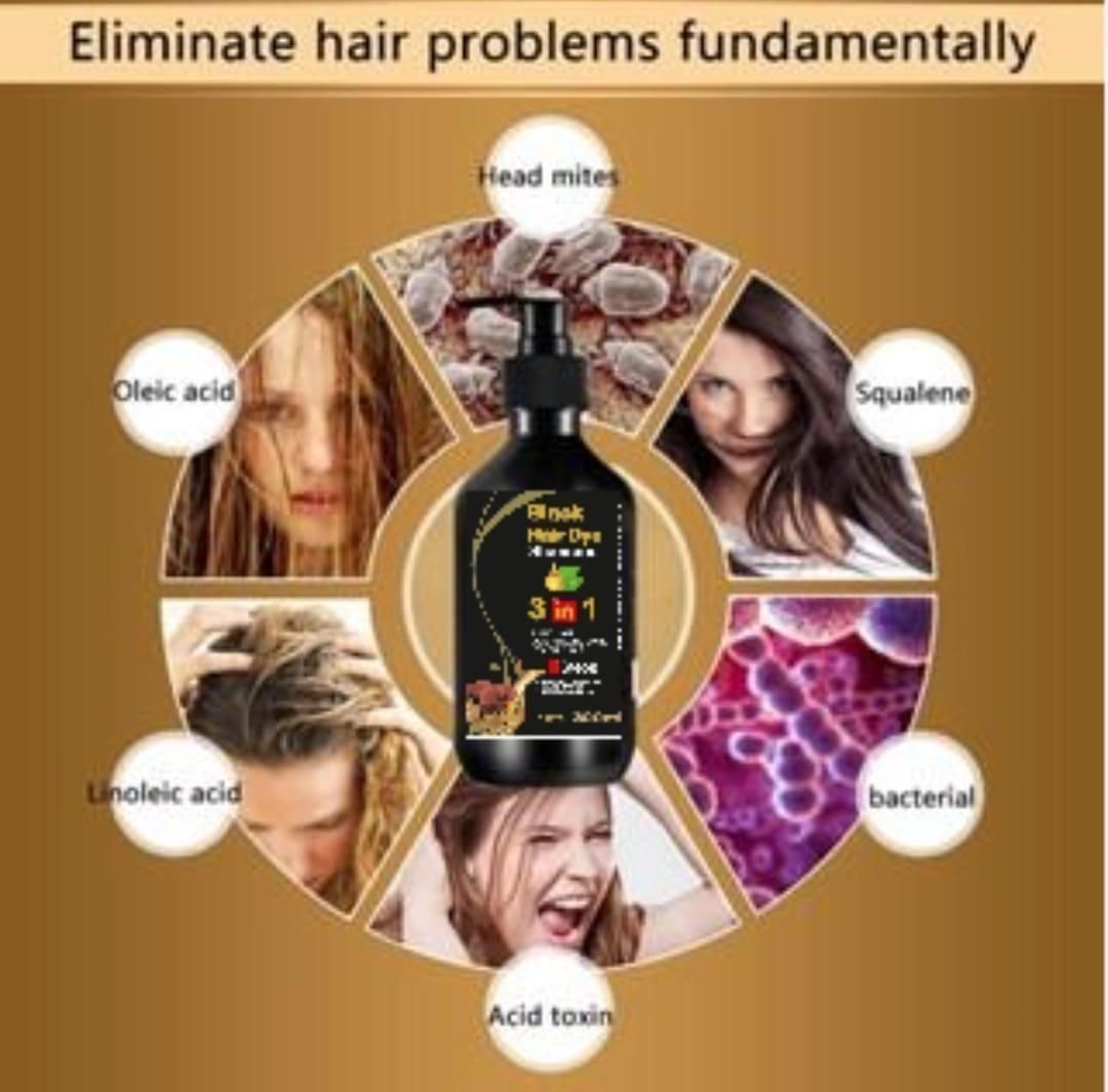 Black Hair Shampoo 3 in 1 - BUY 1 GET 1 FREE - 2 Bottles